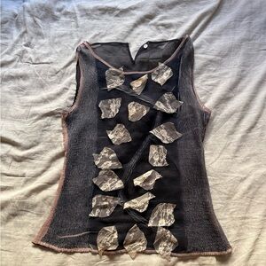 Elegant Black and White Lace Women's Top